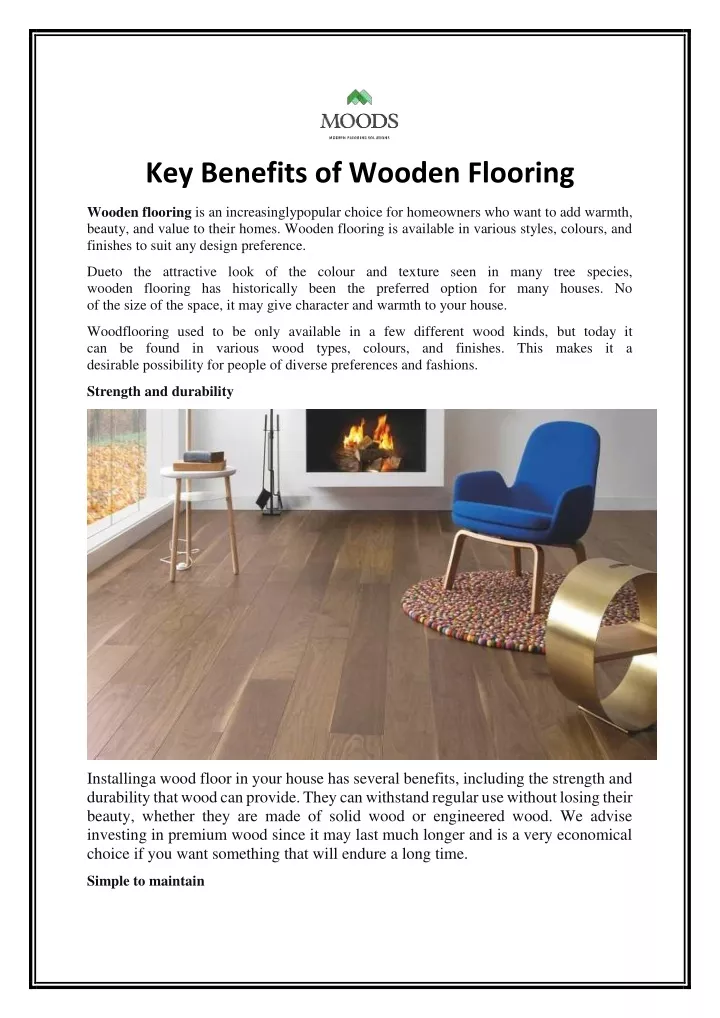key benefits of wooden flooring
