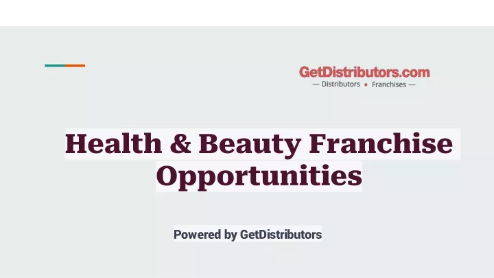 health beauty franchise opportunities