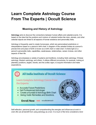 learn complete astrology course from the experts