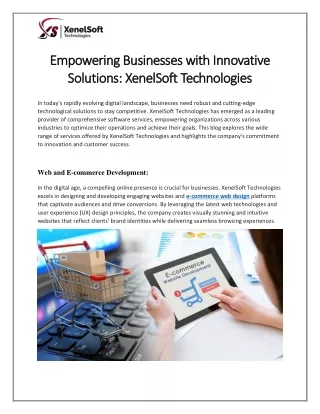 Empowering Businesses with Innovative Solutions XenelSoft Technologies