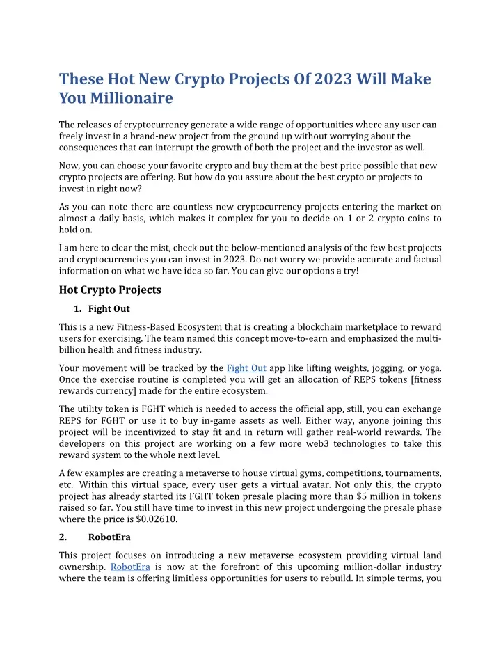 these hot new crypto projects of 2023 will make