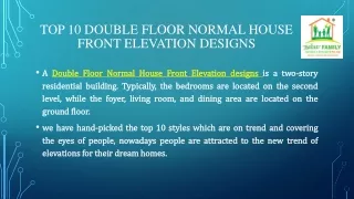 Top 10 Double Floor Normal House