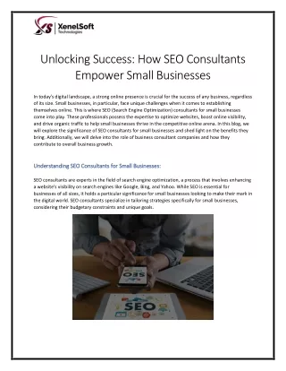 Unlocking Success How SEO Consultants Empower Small Businesses