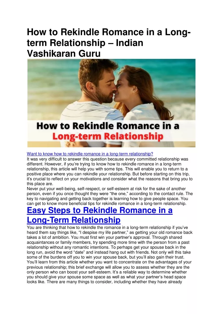 how to rekindle romance in a long term relationship indian vashikaran guru