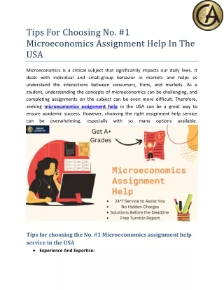 Tips For Choosing No. #1 Microeconomics Assignment Help In The USA