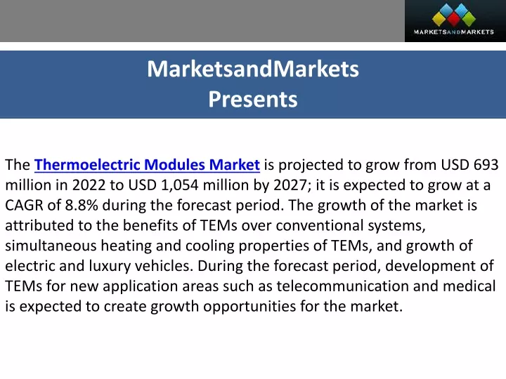 marketsandmarkets presents