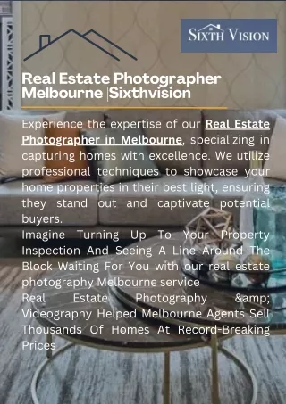 Real Estate Photographer Melbourne |Sixthvision