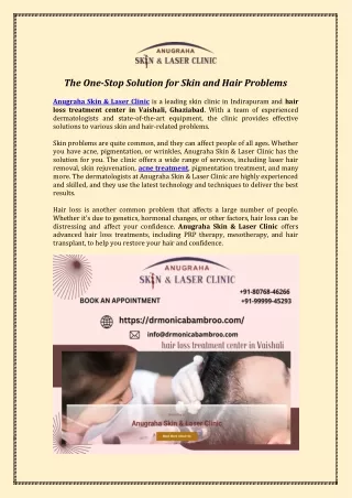 Best Hair loss treatment clinic in Vaishali Ghaziabad - Dr. Monica Bambroo