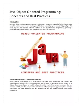 java object oriented programming concepts