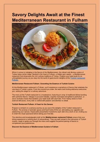 savory delights await at the finest mediterranean