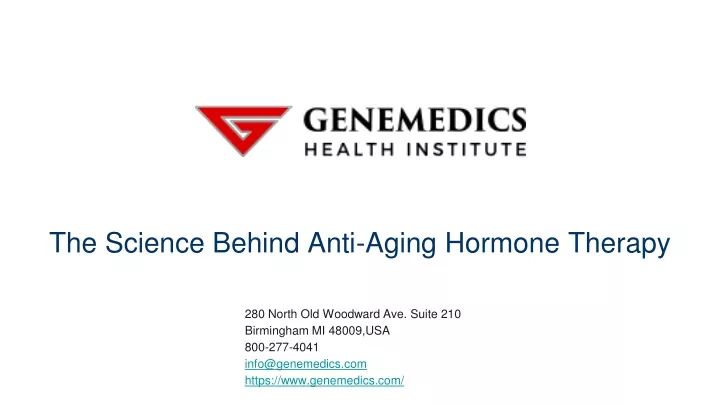 the science behind anti aging hormone therapy