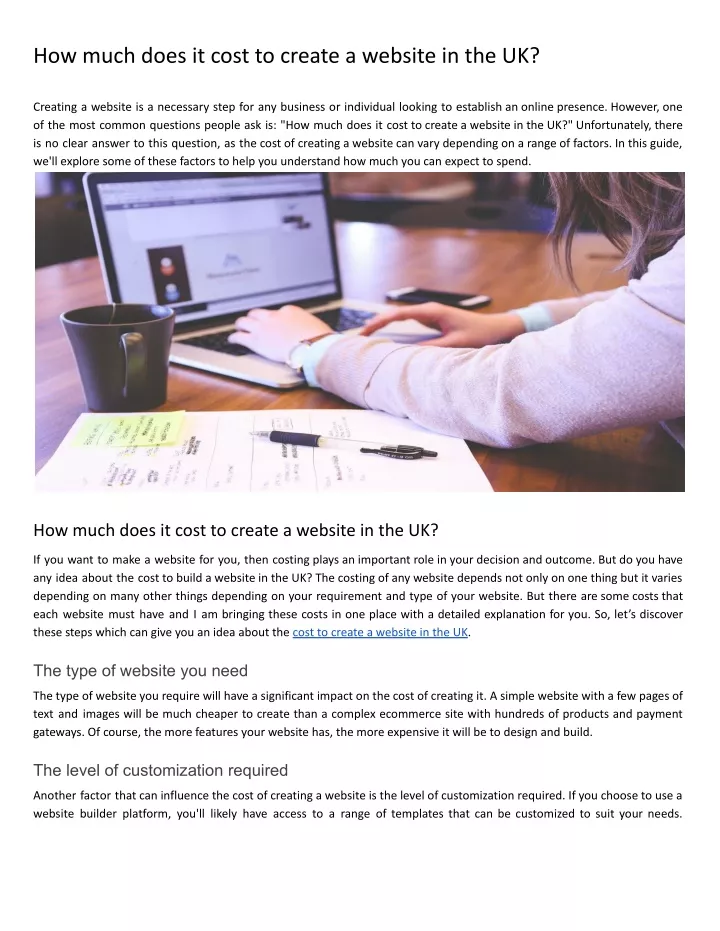 PPT How Much Does It Cost To Create A Website In The UK PowerPoint 