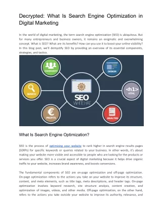 what is search engine optimization in digital marketing