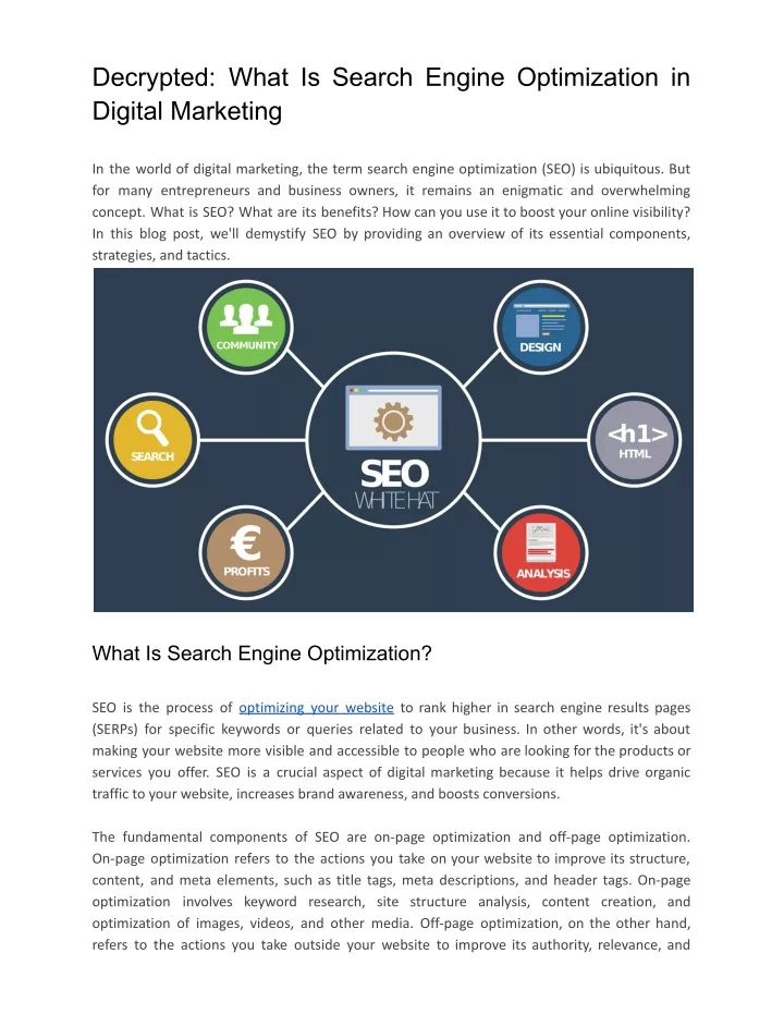 decrypted what is search engine optimization