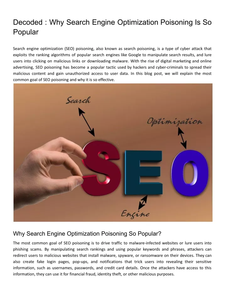decoded why search engine optimization poisoning