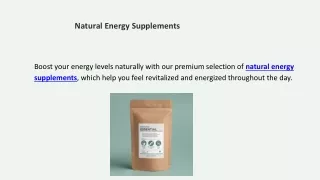 Natural Energy Supplements