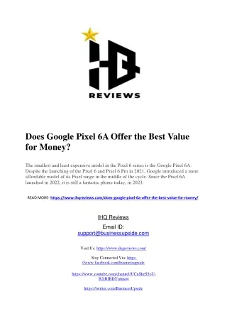 does google pixel 6a offer the best value