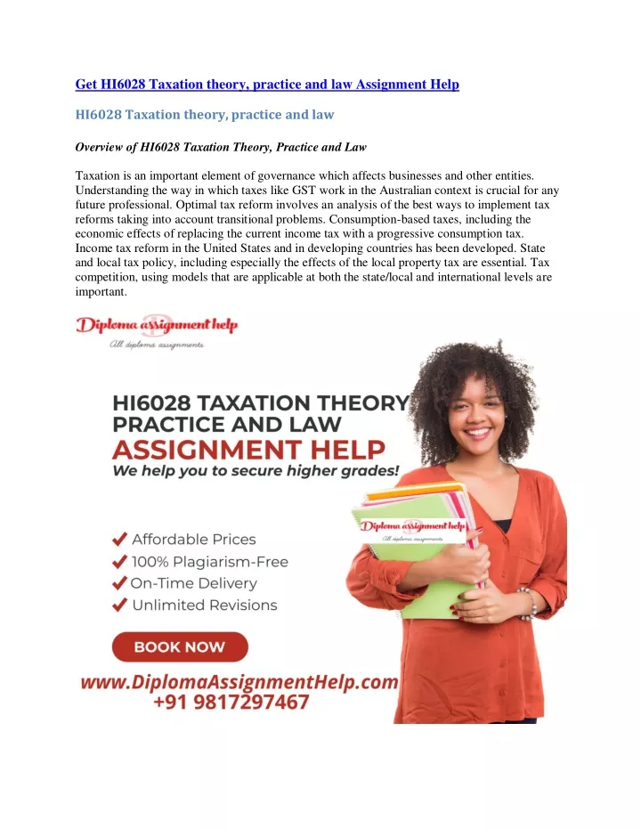 get hi6028 taxation theory practice