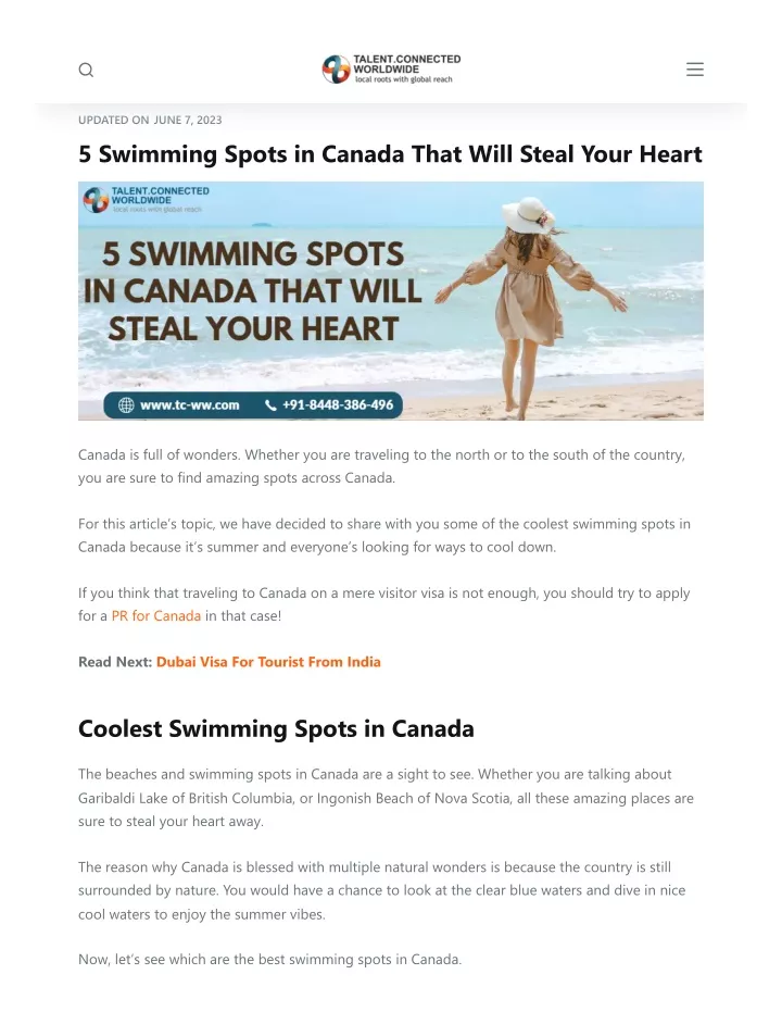 updated on june 7 2023 5 swimming spots in canada