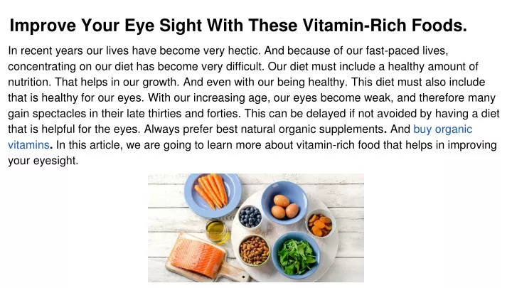 improve your eye sight with these vitamin rich foods