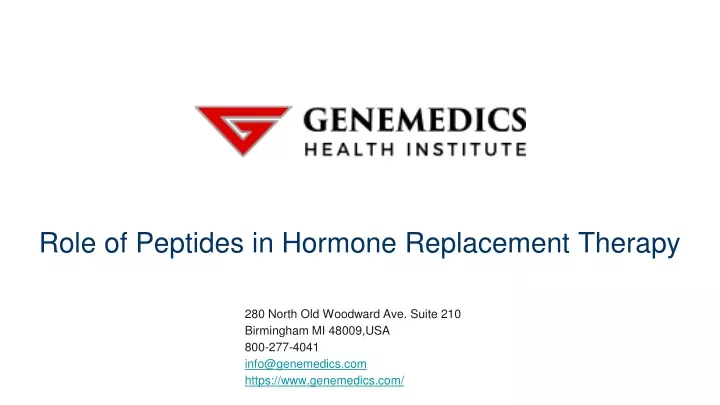 role of peptides in hormone replacement therapy