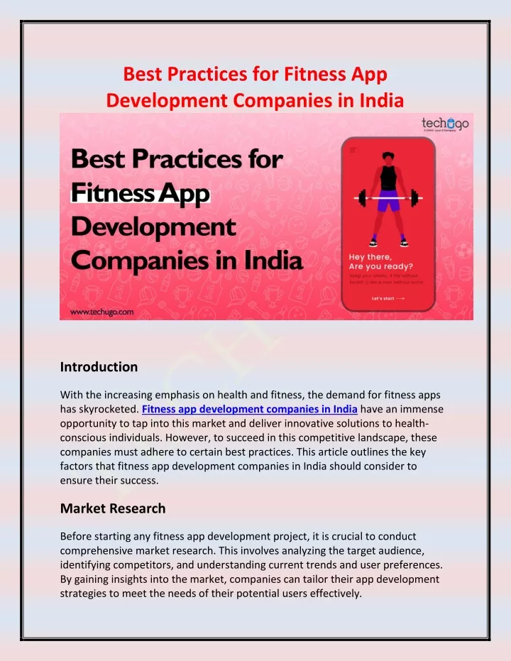 best practices for fitness app development