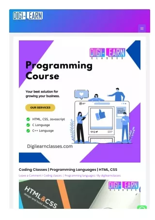 coding classes programming languages html css
