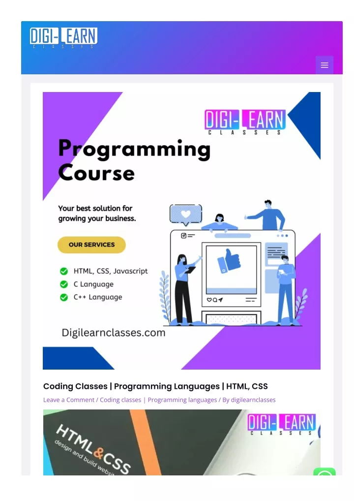 coding classes programming languages html css