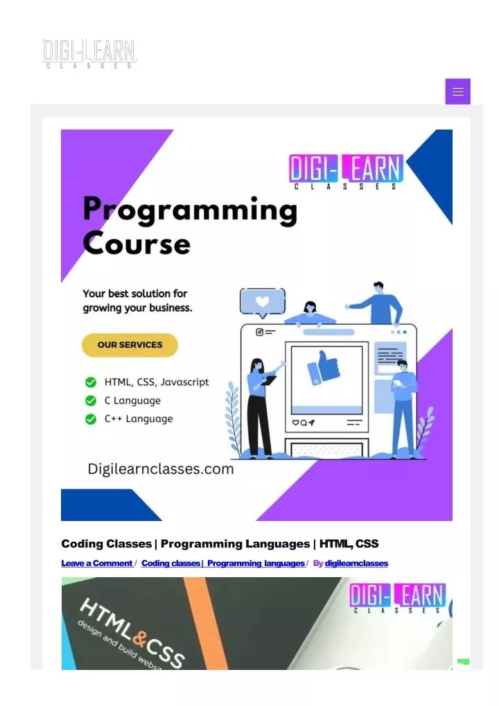 coding classes programming languages html