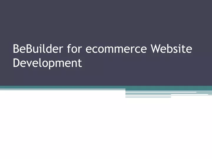 bebuilder for ecommerce website development
