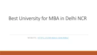 Best university for MBA in Delhi NCR