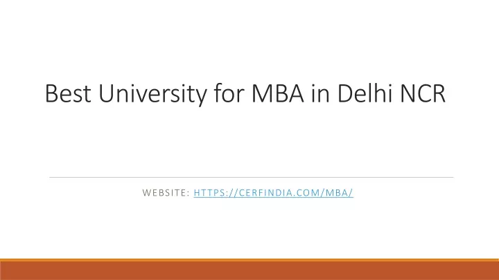 best university for mba in delhi ncr