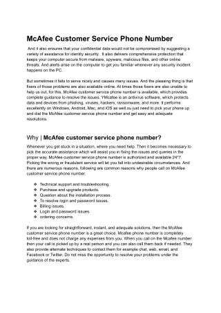 McAfee Customer Service 1-202-960-2084 Phone Number