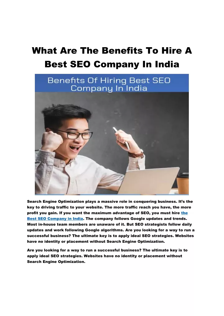 what are the benefits to hire a best seo company