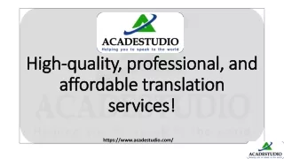 High-quality, professional, and affordable translation services