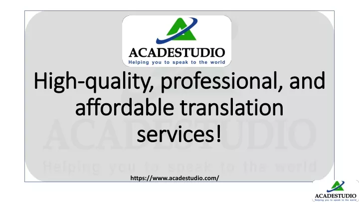 high quality professional and affordable translation services