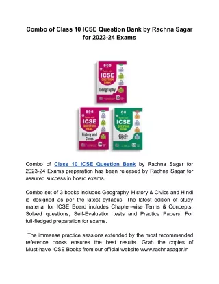 combo of class 10 icse question bank by rachna