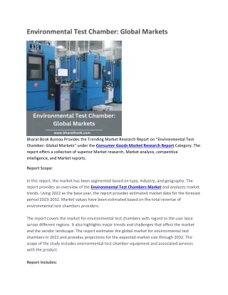 environmental test chamber global markets