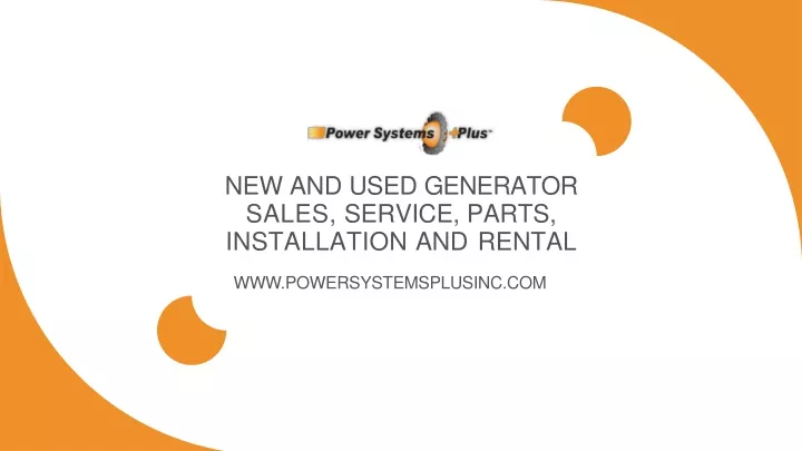 new and used generator sales service parts installation and rental