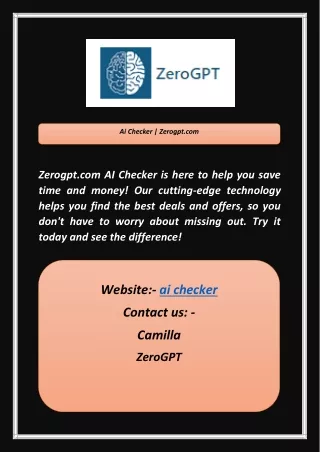 Ai Checker | Zerogpt.com