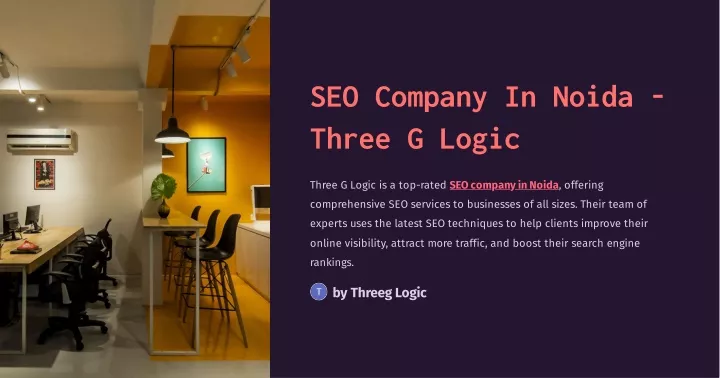 seo company in noida three g logic