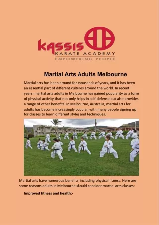 Martial Arts Adults in Melbourne