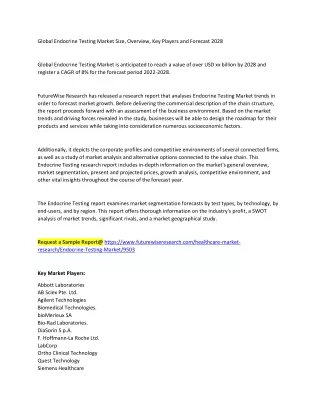 global endocrine testing market size overview