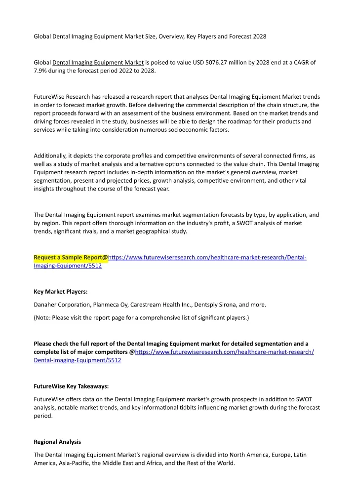 global dental imaging equipment market size