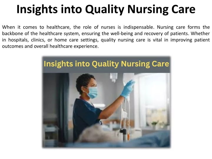 insights into quality nursing care