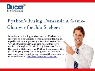 python s rising demand a game changer