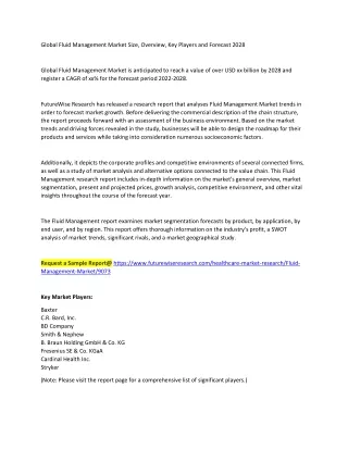 global fluid management market size overview