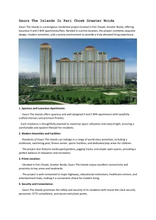 gaurs the islands in pari chowk greater noida
