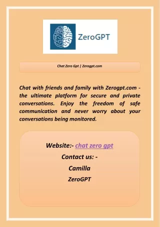 Chat Zero Gpt | Zerogpt.com