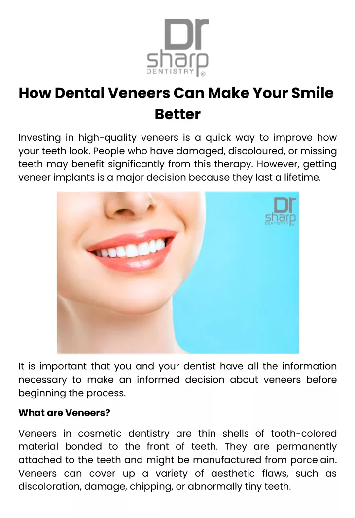 PPT - How Dental Veneers Can Make Your Smile Better PowerPoint Presentation  - ID:12226494